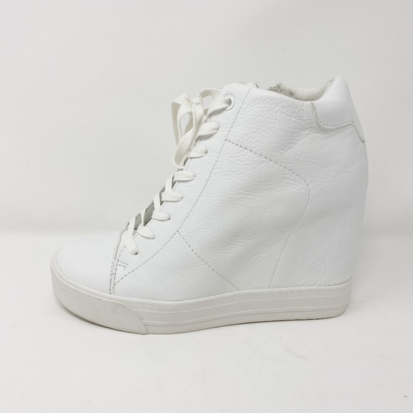 dkny wedge sneakers white